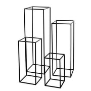 4 pcs Geometric Metal Stands Wedding Flower Vase Holders - Matte Black IRON_STND01_MBLK_SET01