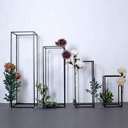 4 pcs Geometric Metal Stands Wedding Flower Vase Holders - Matte Black IRON_STND01_MBLK_SET01