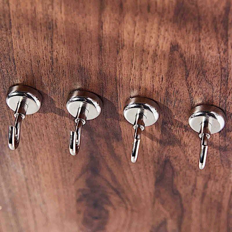 4 pcs Hanging Metal Magnetic Hooks - Silver TOOL_HOOK01_M