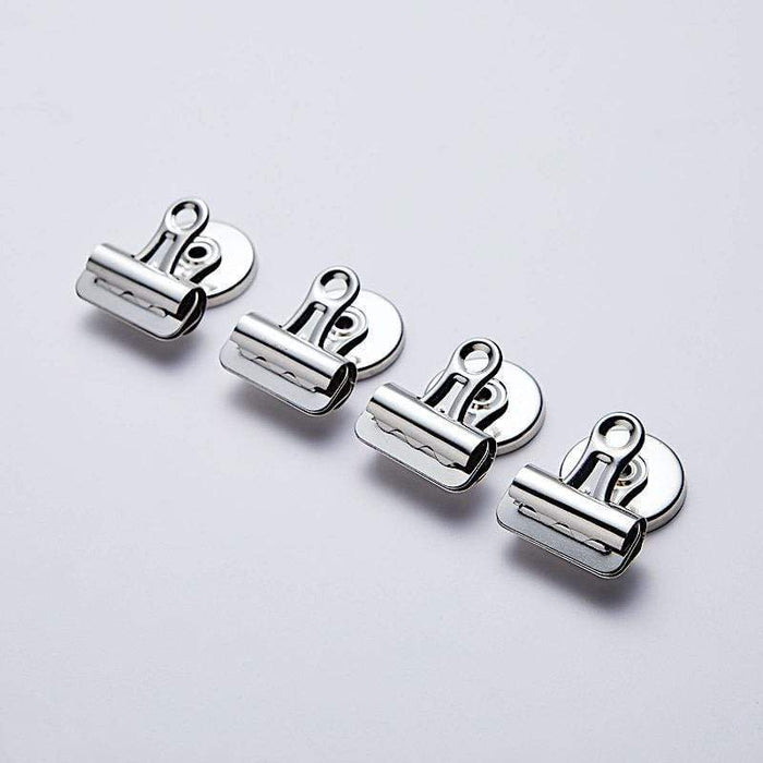 4 pcs Magnetic Bulldog Clips Fridge Metal Magnets - Silver TOOL_CLIP01_S