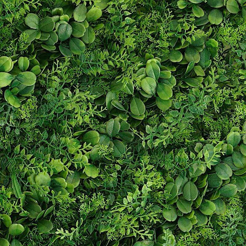 4 pcs Medium Boxwood and Fern Leaves Wall Backdrop Panels 11 sq ft - Green ARTI_5062_GRN_26