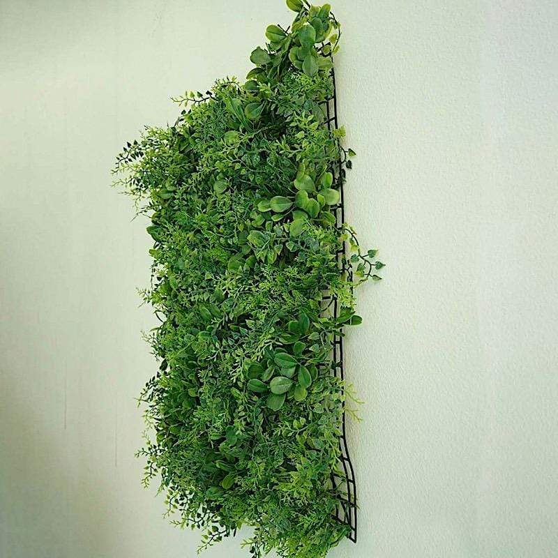 4 pcs Medium Boxwood and Fern Leaves Wall Backdrop Panels 11 sq ft - Green ARTI_5062_GRN_26