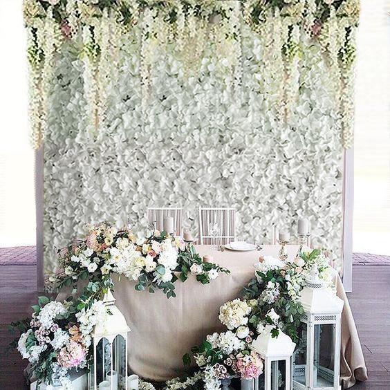 4 pcs Silk Hydrangea Flowers Wall Backdrop Panels