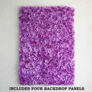 4 pcs Silk Hydrangea Flowers Wall Backdrop Panels