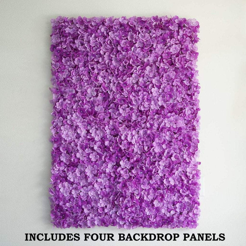 4 pcs Silk Hydrangea Flowers Wall Backdrop Panels
