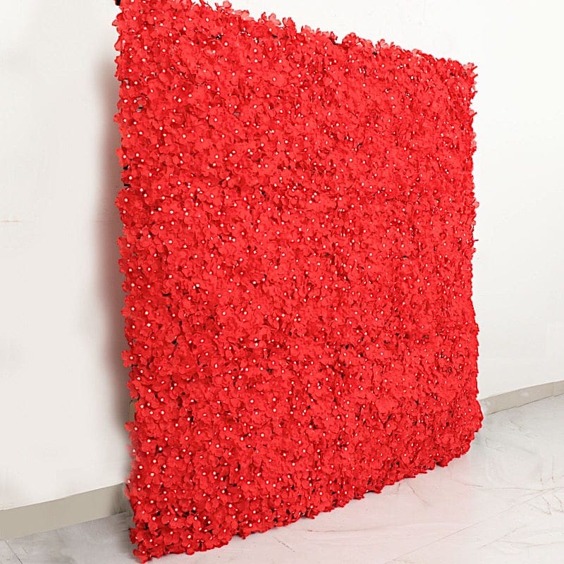 4 pcs Silk Hydrangea Flowers Wall Backdrop Panels