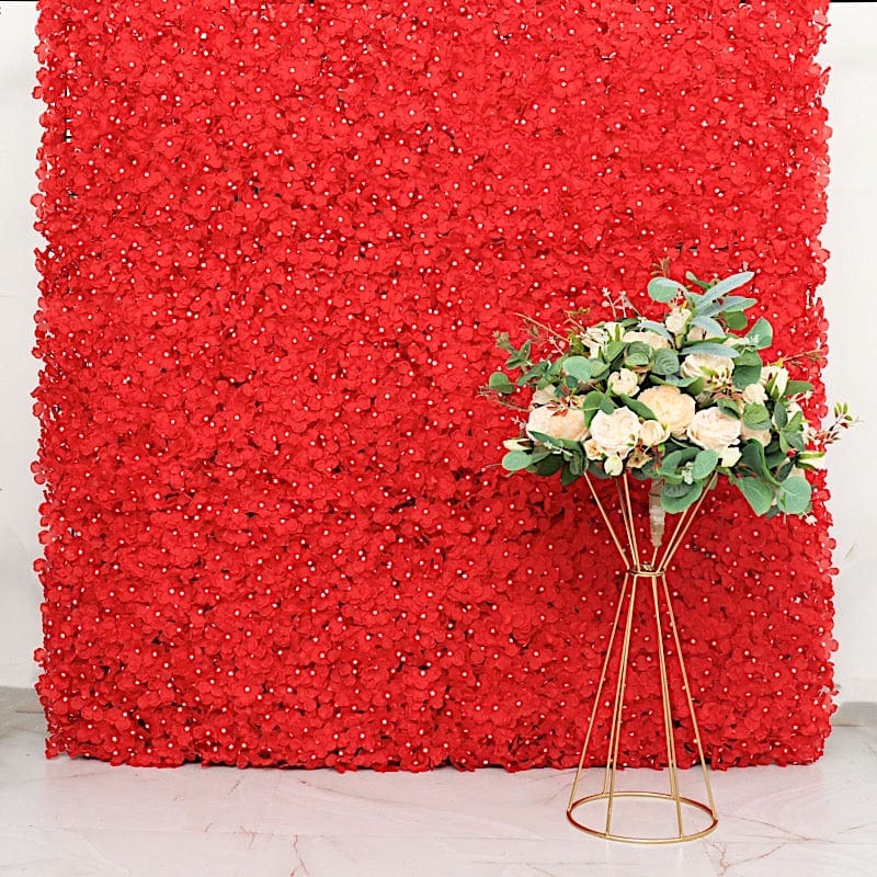 4 pcs Silk Hydrangea Flowers Wall Backdrop Panels