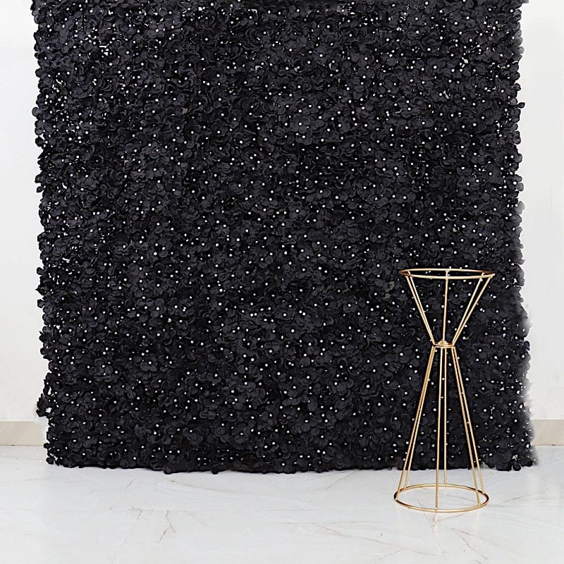 4 pcs Silk Hydrangea Flowers Wall Backdrop Panels ARTI_5062_BLK