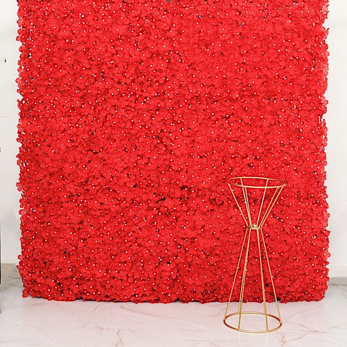 4 pcs Silk Hydrangea Flowers Wall Backdrop Panels ARTI_5062_RED