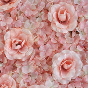 4 pcs Silk Roses and Hydrangea Flowers Wall Backdrop Panels