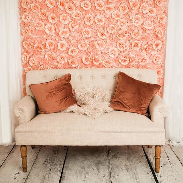 4 pcs Silk Roses and Hydrangea Flowers Wall Backdrop Panels