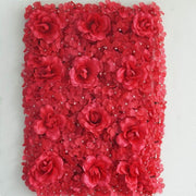 4 pcs Silk Roses and Hydrangea Flowers Wall Backdrop Panels