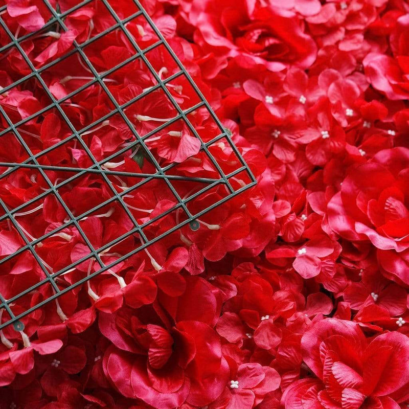 4 pcs Silk Roses and Hydrangea Flowers Wall Backdrop Panels