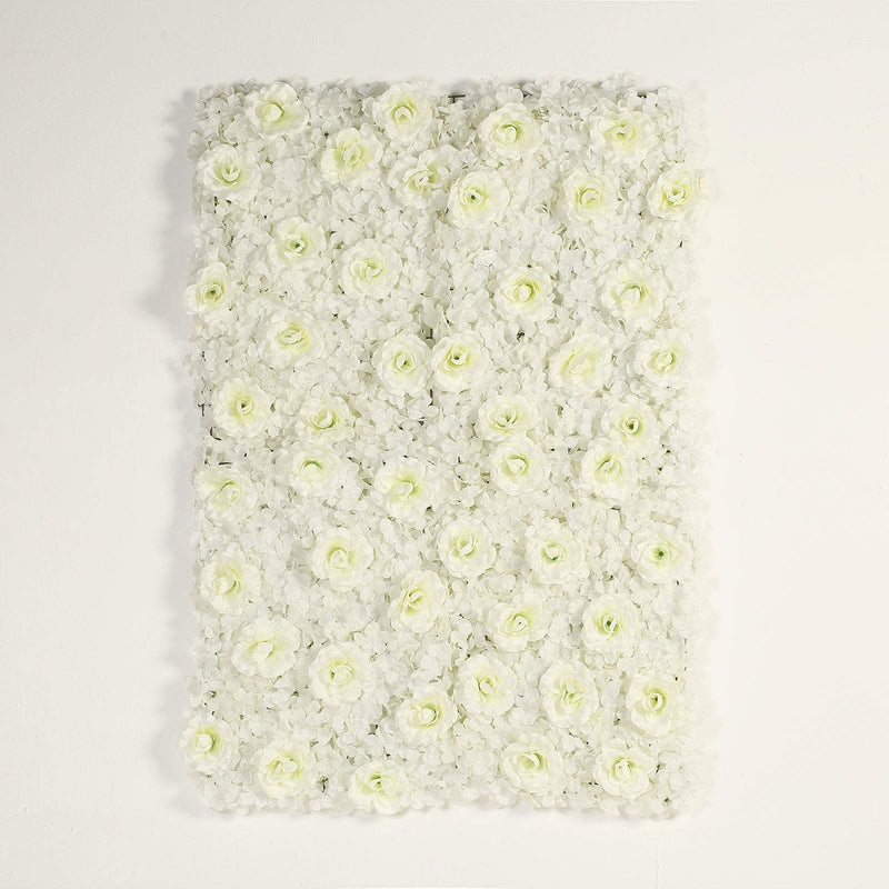 4 pcs Silk Roses and Hydrangea Flowers Wall Backdrop Panels