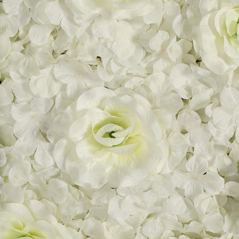 4 pcs Silk Roses and Hydrangea Flowers Wall Backdrop Panels