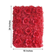 4 pcs Silk Roses and Hydrangea Flowers Wall Backdrop Panels