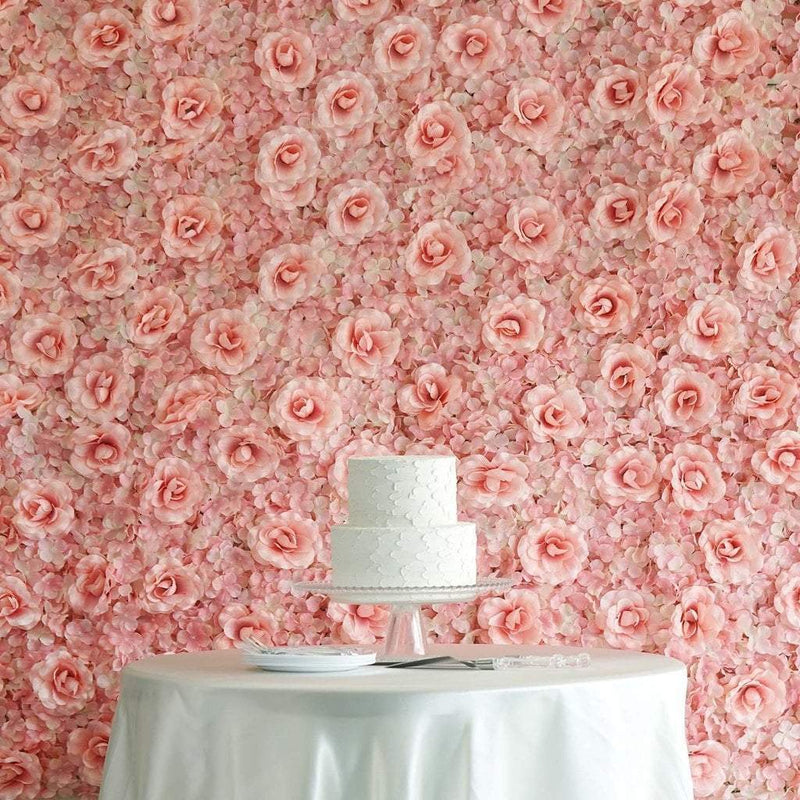 4 pcs Silk Roses and Hydrangea Flowers Wall Backdrop Panels ARTI_5068_046