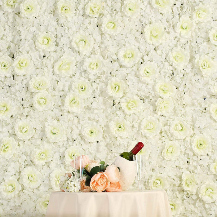 4 pcs Silk Roses and Hydrangea Flowers Wall Backdrop Panels ARTI_5068_CRM