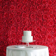 4 pcs Silk Roses and Hydrangea Flowers Wall Backdrop Panels ARTI_5068_RED