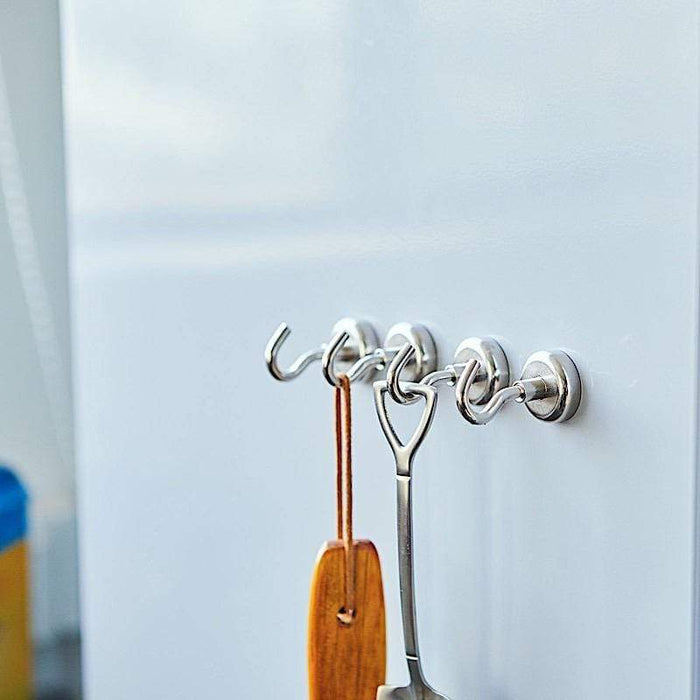 4 pcs Small Hanging Metal Magnetic Hooks - Silver TOOL_HOOK01_S
