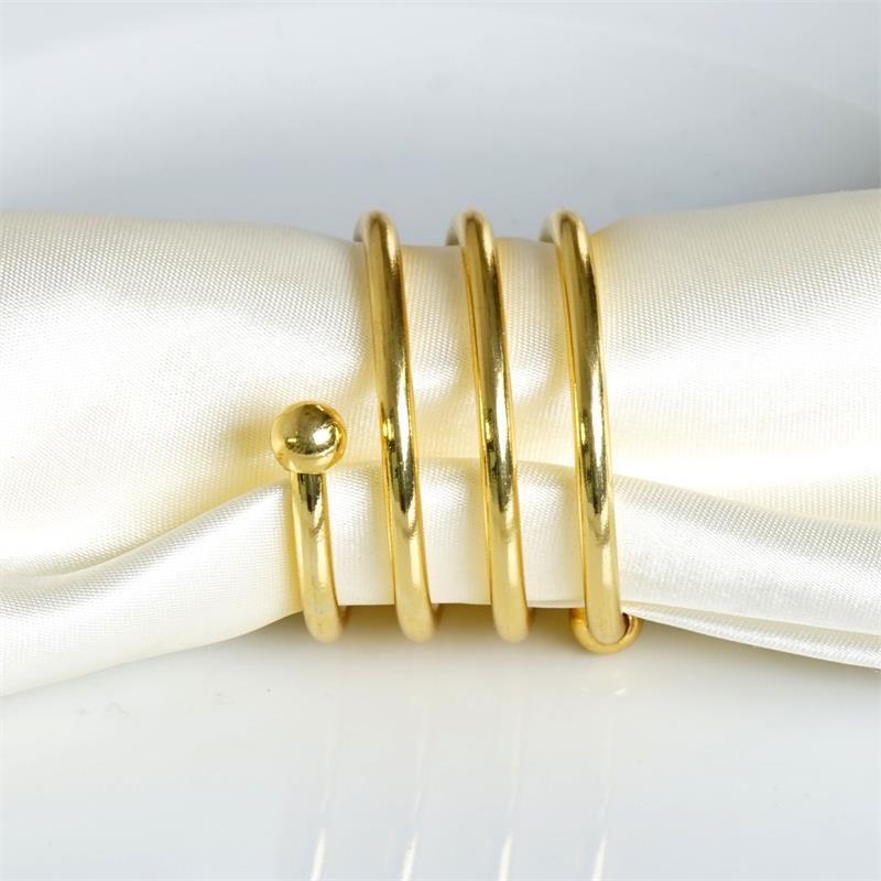 4 pcs Spiral Design Aluminum Napkin Rings Set