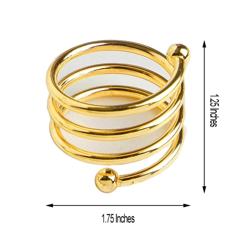 4 pcs Spiral Design Aluminum Napkin Rings Set