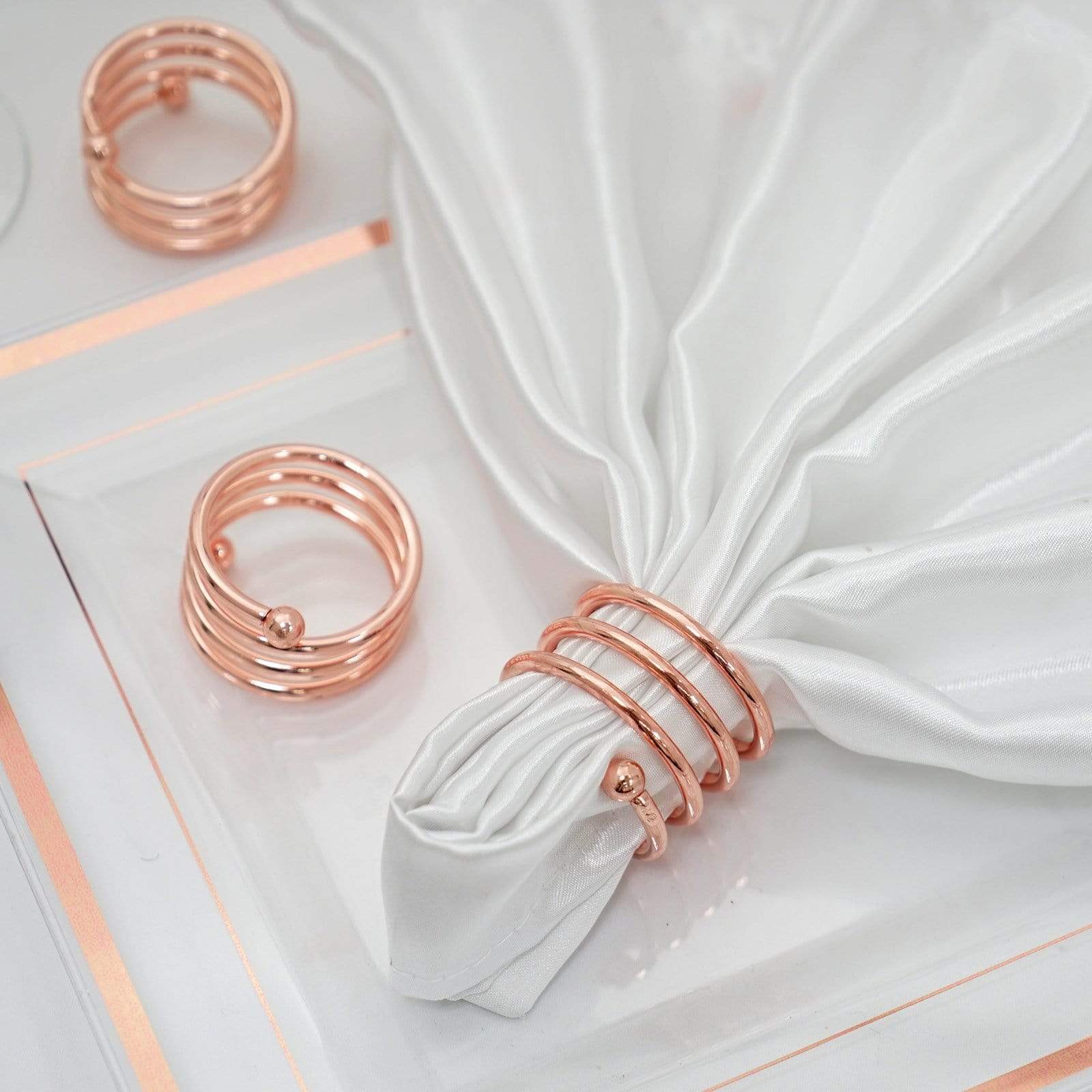 4 pcs Spiral Design Aluminum Napkin Rings Set