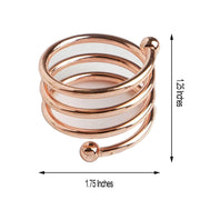 4 pcs Spiral Design Aluminum Napkin Rings Set