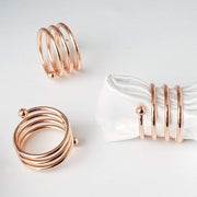 4 pcs Spiral Design Aluminum Napkin Rings Set