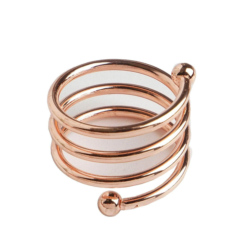 4 pcs Spiral Design Aluminum Napkin Rings Set