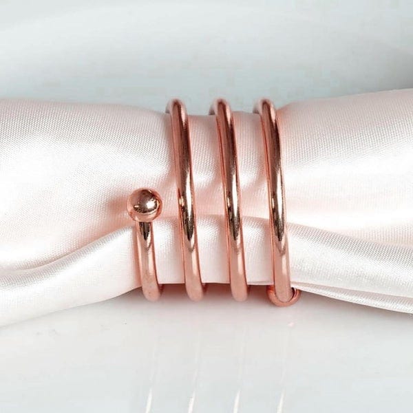 4 pcs Spiral Design Aluminum Napkin Rings Set