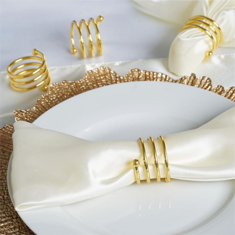 4 pcs Spiral Design Aluminum Napkin Rings Set NAP_RING03_009