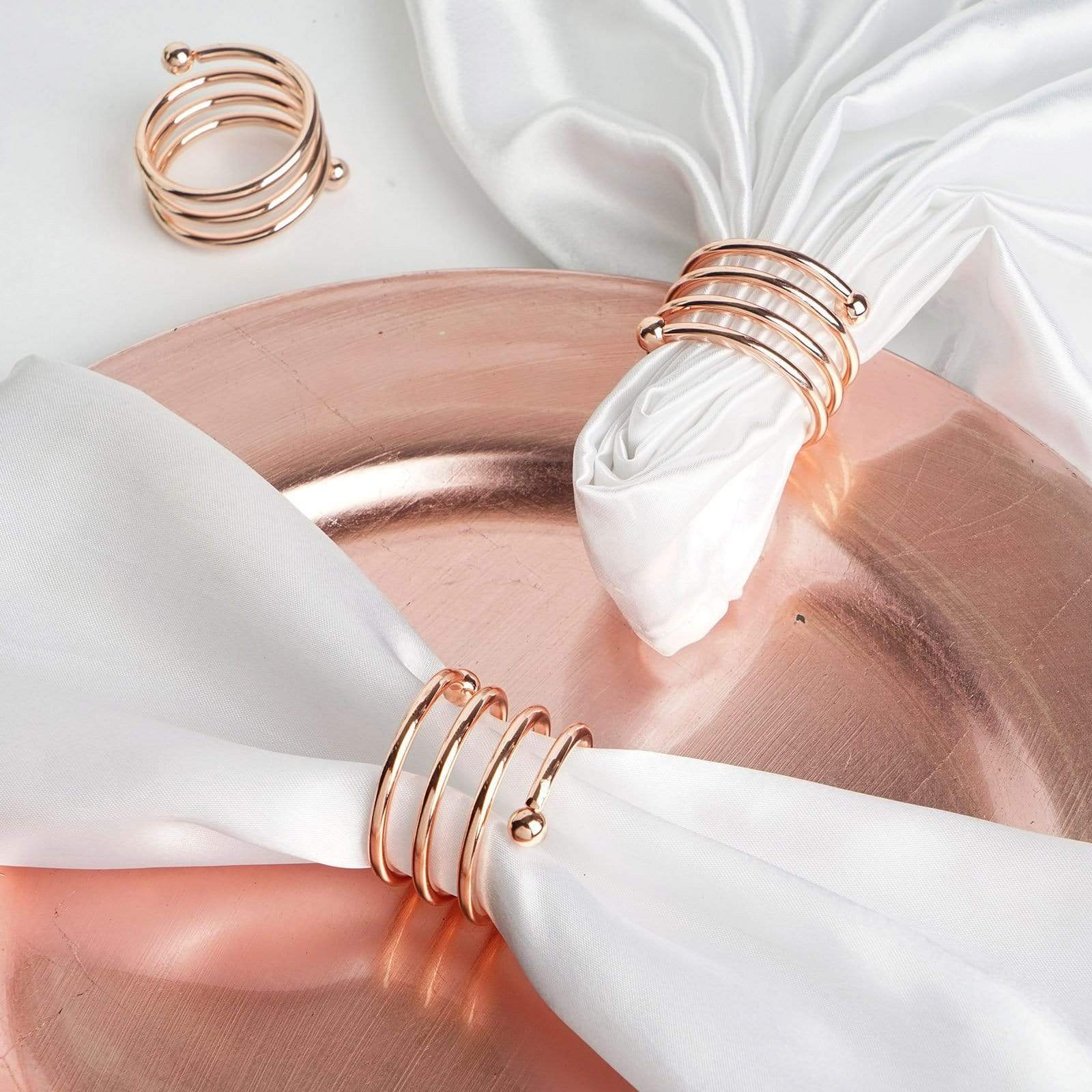 4 pcs Spiral Design Aluminum Napkin Rings Set NAP_RING03_054