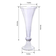 4 pcs Trumpet Glass Wedding Vases - Clear