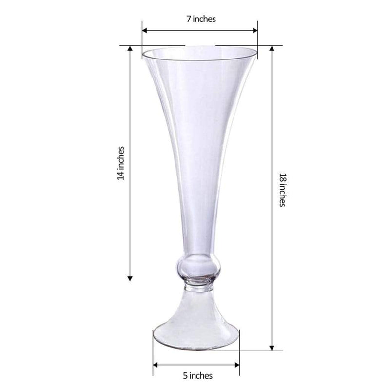 4 pcs Trumpet Glass Wedding Vases - Clear