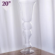 4 pcs Trumpet Glass Wedding Vases - Clear