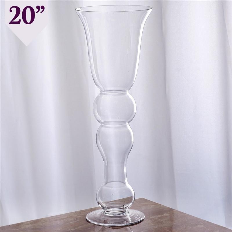4 pcs Trumpet Glass Wedding Vases - Clear