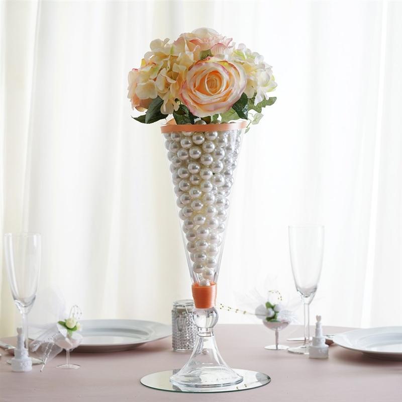 4 pcs Trumpet Glass Wedding Vases - Clear