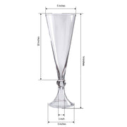 4 pcs Trumpet Glass Wedding Vases - Clear