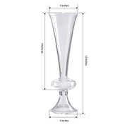 4 pcs Trumpet Glass Wedding Vases - Clear