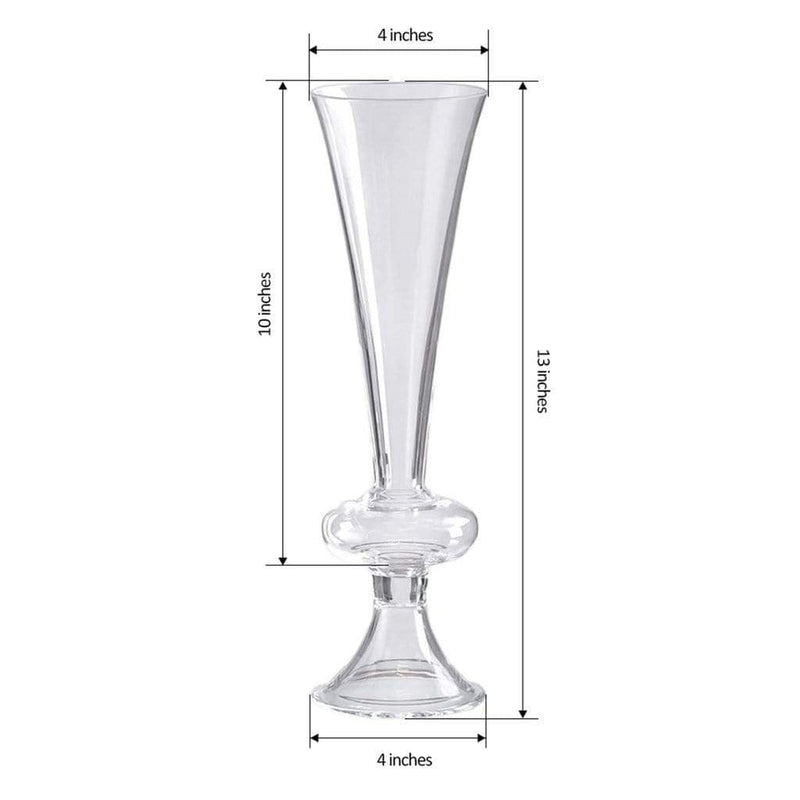 4 pcs Trumpet Glass Wedding Vases - Clear