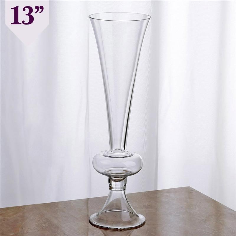 4 pcs Trumpet Glass Wedding Vases - Clear