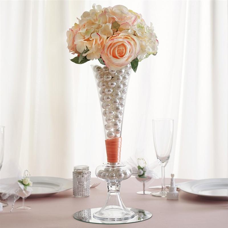 4 pcs Trumpet Glass Wedding Vases - Clear