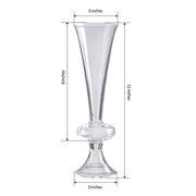 4 pcs Trumpet Glass Wedding Vases - Clear