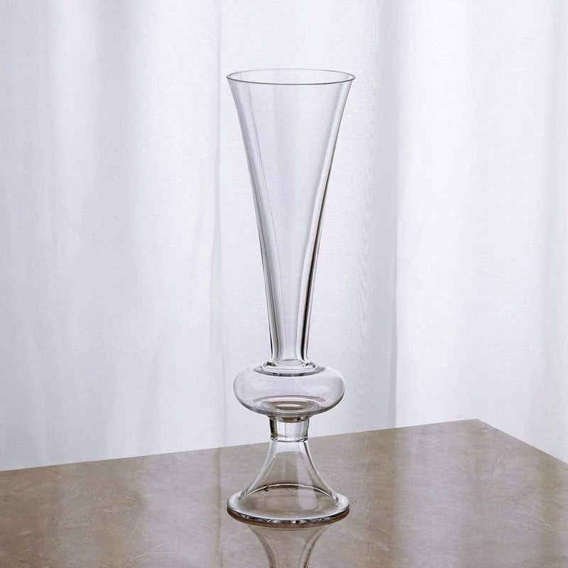 4 pcs Trumpet Glass Wedding Vases - Clear