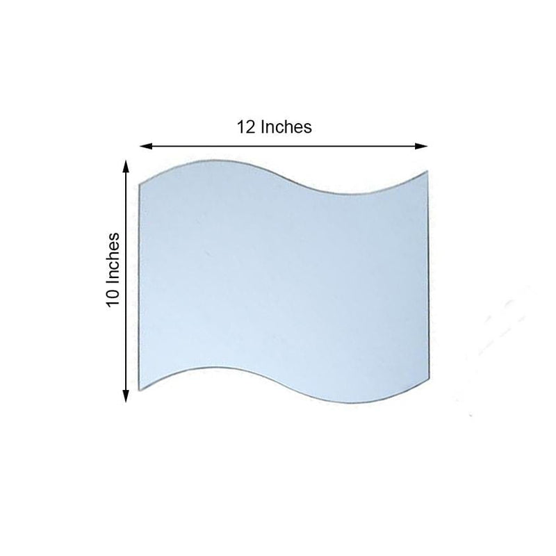 4 pcs Wave Shaped Mirrors Centerpieces MIRR_WAVE