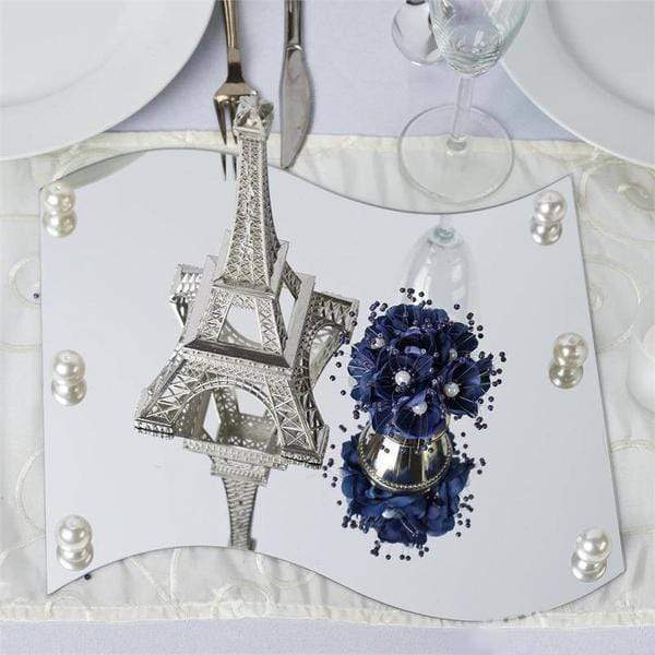 4 pcs Wave Shaped Mirrors Centerpieces MIRR_WAVE