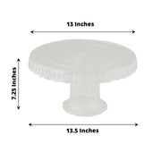 4 Plastic 13" Dessert Pedestals Round Cupcake Stands with Scalloped Edges