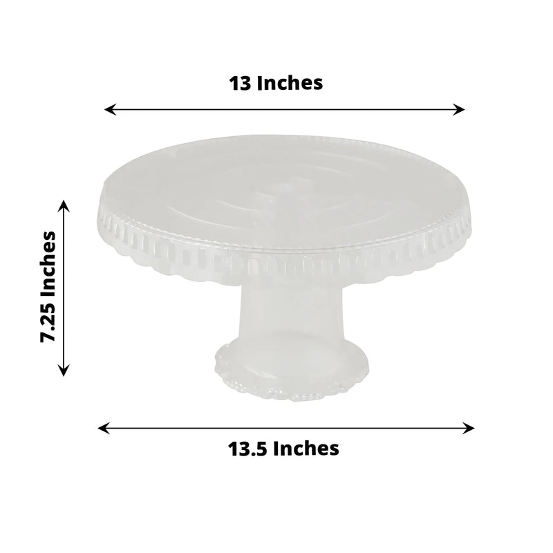 4 Plastic 13" Dessert Pedestals Round Cupcake Stands with Scalloped Edges
