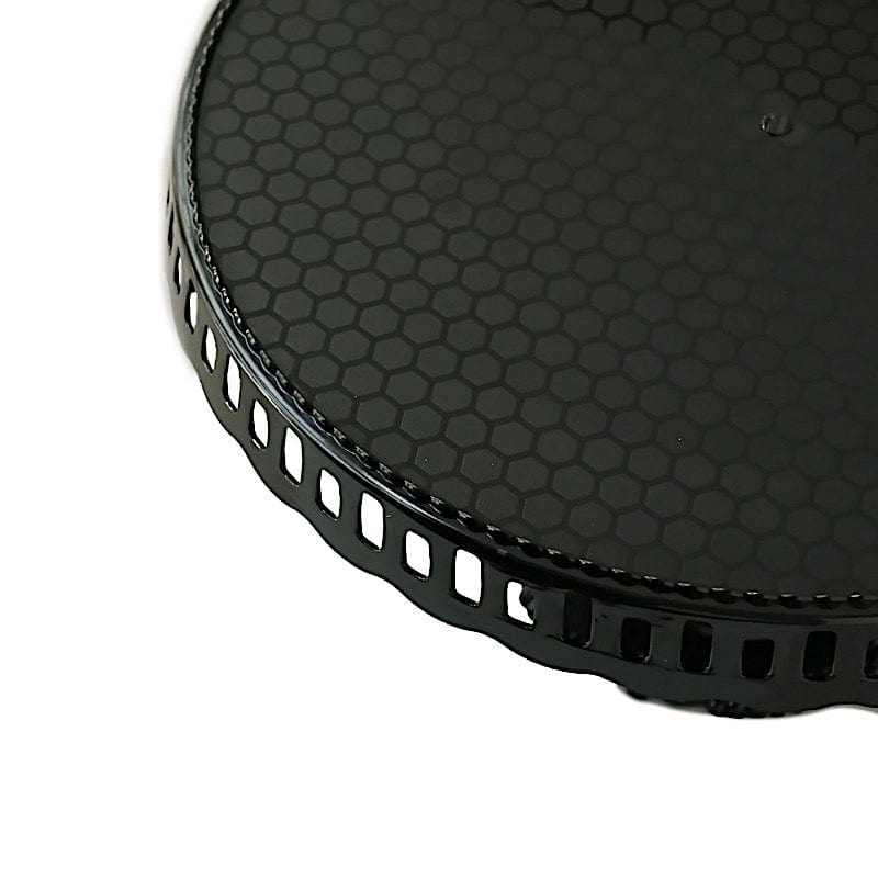 4 Plastic 13" Dessert Pedestals Round Cupcake Stands with Scalloped Edges